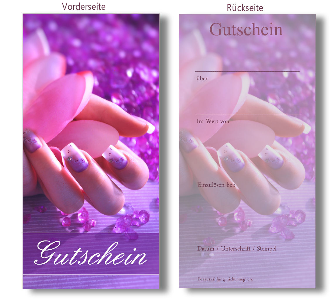 15 GESCHENKGUTSCHEINE GUTSCHEINE NAGELSTUDIO NAIL BEAUTY Fußpflege