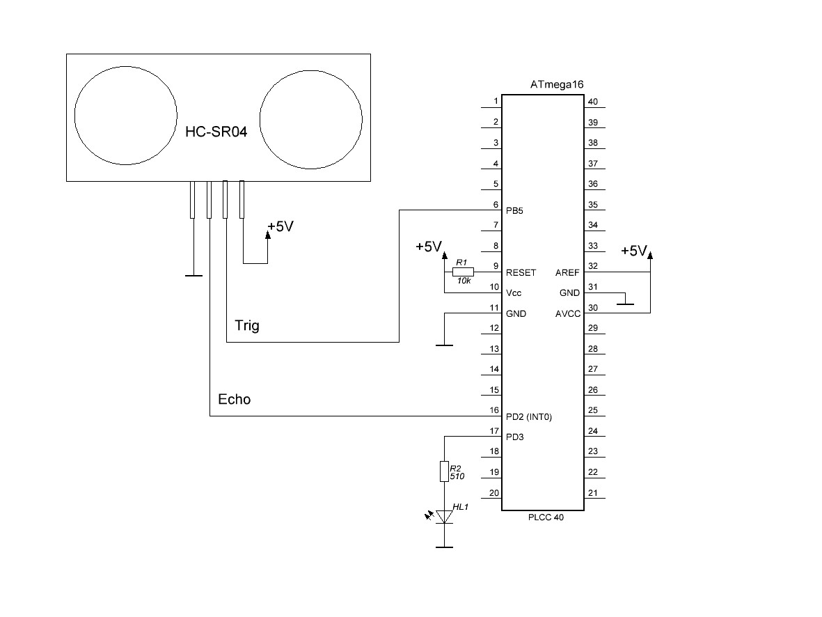 Ультразвуковой дальномер hc sr04 схема