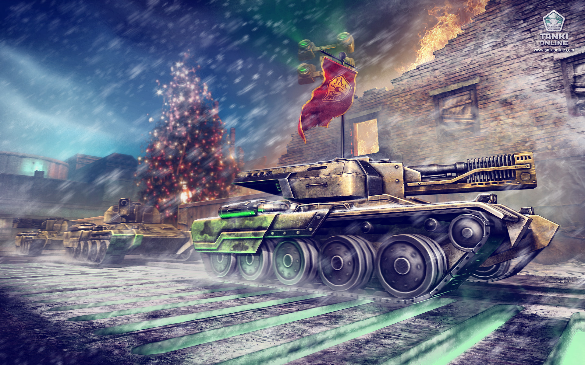 Tanki. Танки онлайн. Игровой танк. Картинки Tanki online. Новогодний фон с танком.