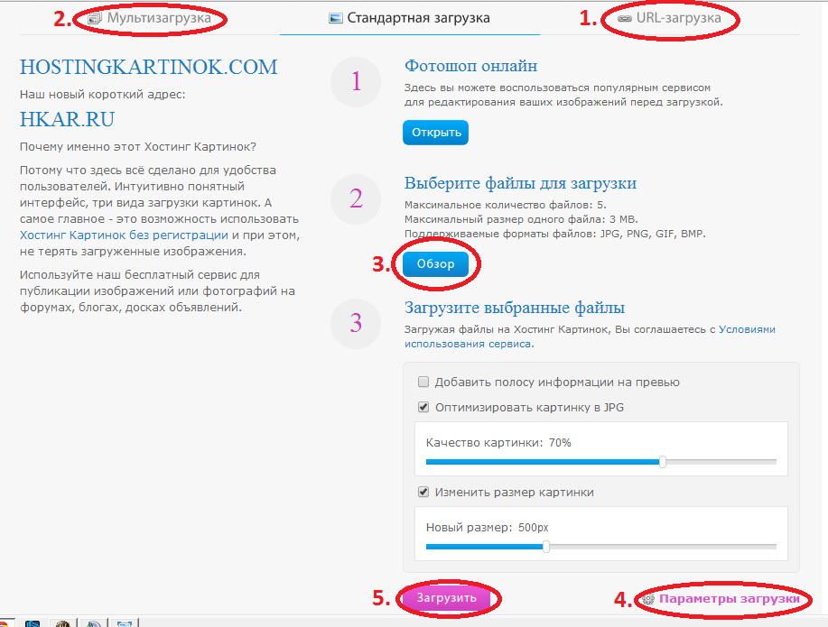 Бесплатный хостинг картинок изображений без регистрации