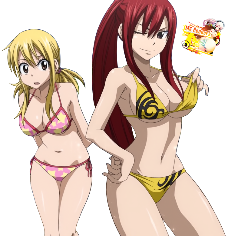 Fairy Tail - Erza Scarlet & Lucy Heartfilia Render 1 MG Renders.png. 