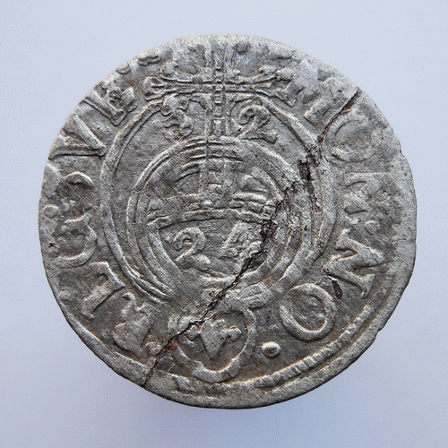 Полторак - 1632 г  -Zygmunt III Waza 1587-1632, Bydgoszcz-1 -разлом штемпеля.gif