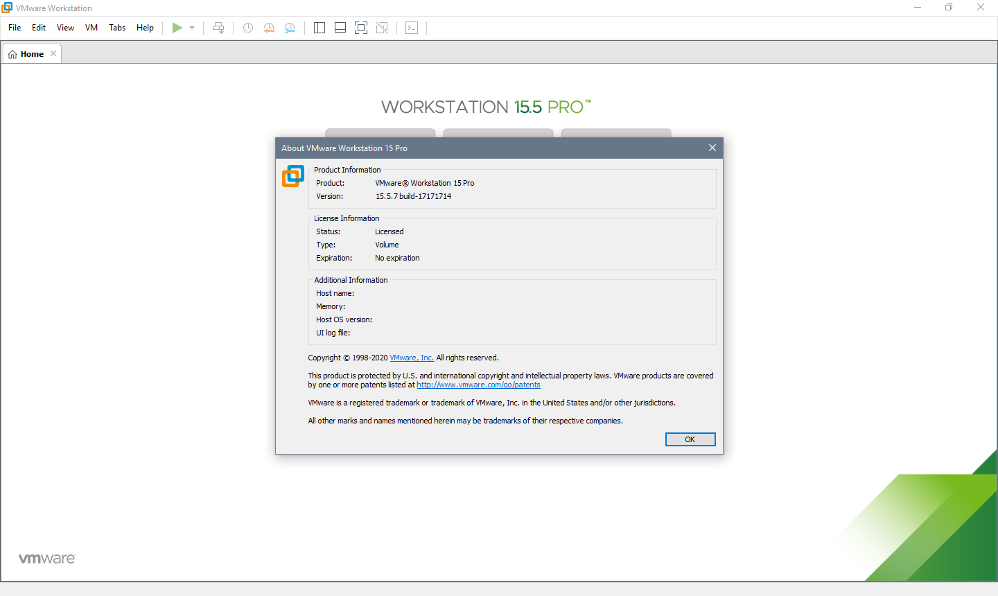 download vmware workstation 15.5.7