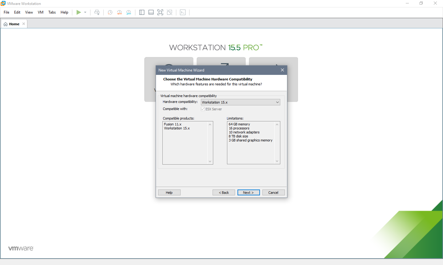 download vmware workstation 15.5.7