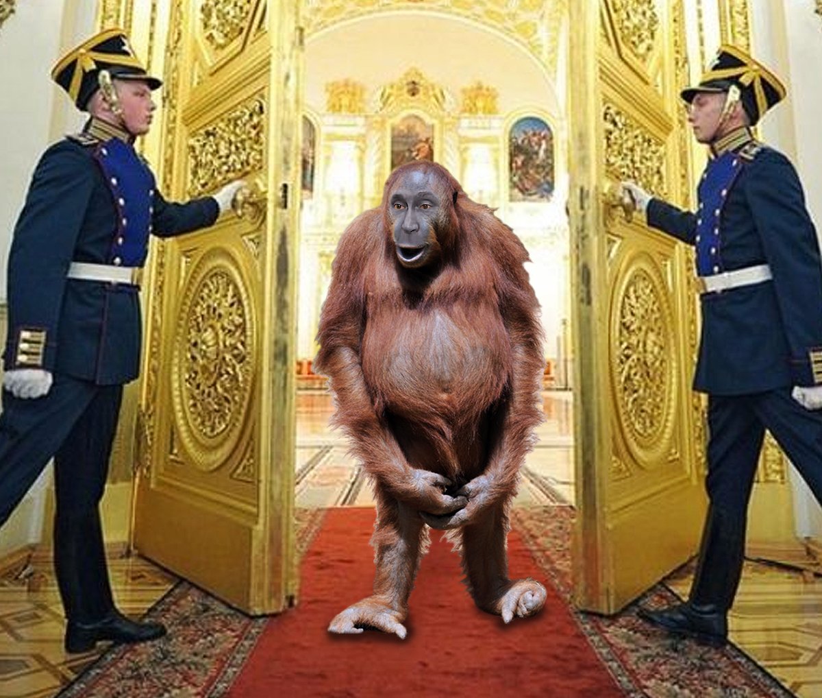 Путин обезьянничать