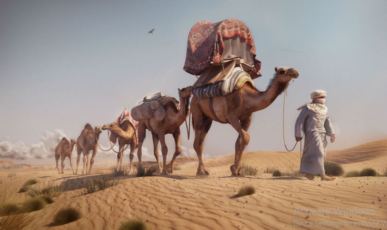 Караван бедуинов в пустыне
