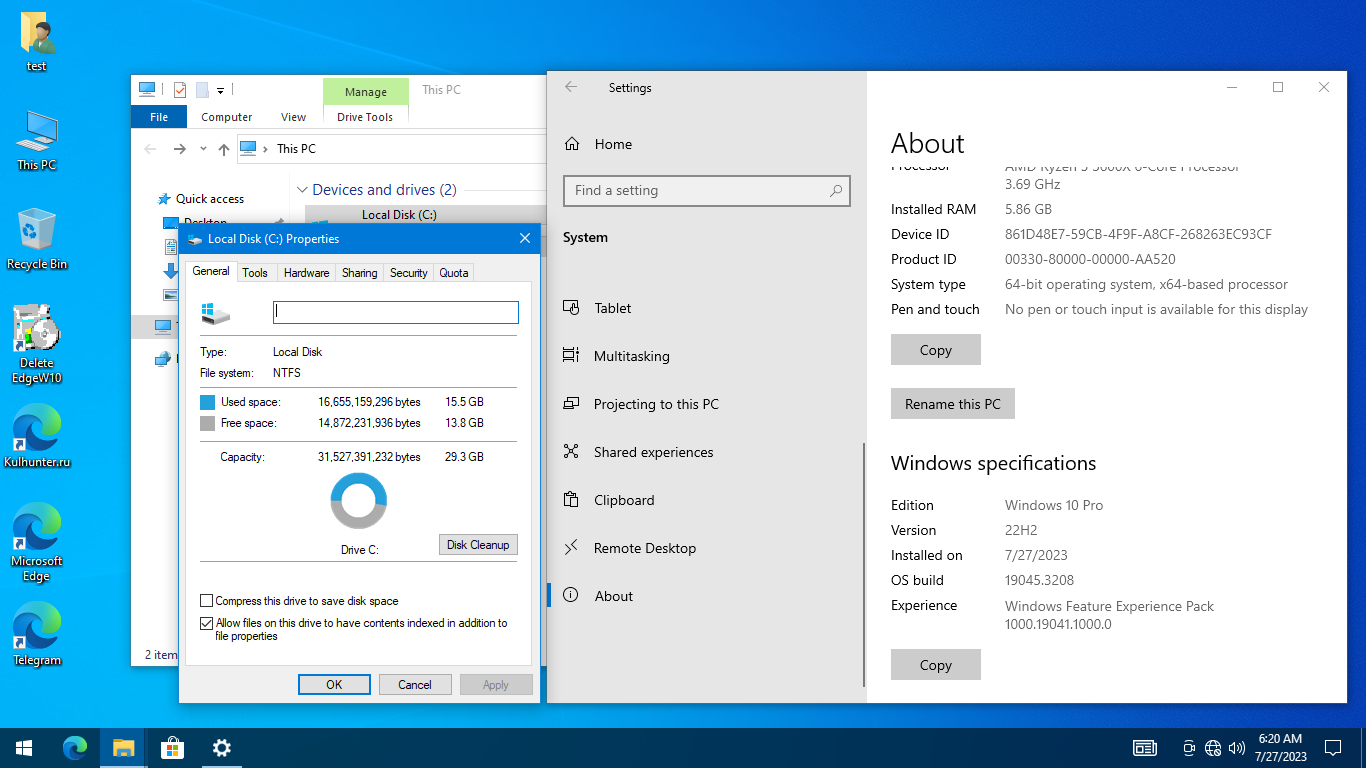 Windows 10 (v22h2) x64 PRO by KulHunter v10 (esd) [En]