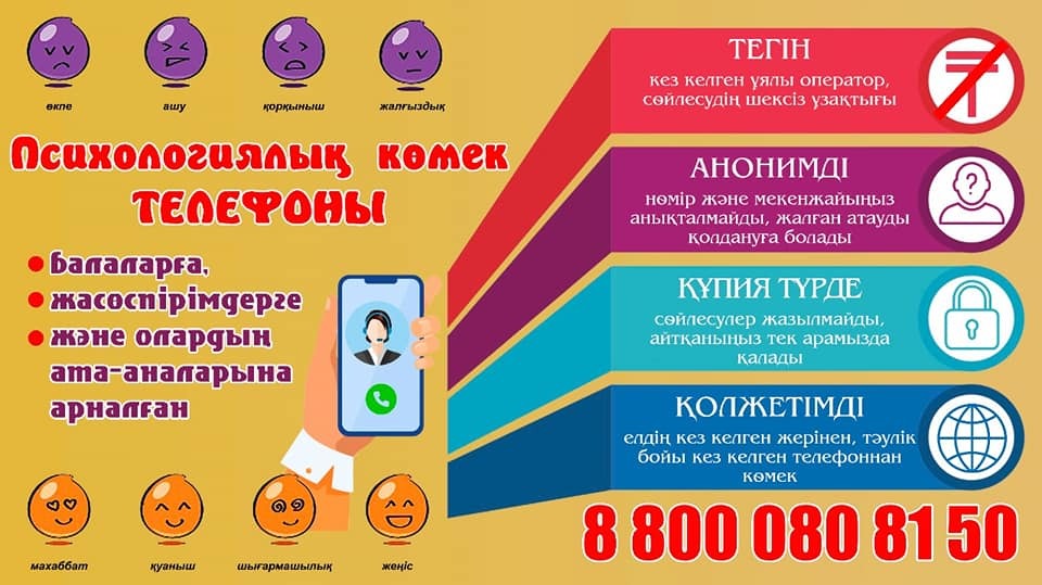 Психологиялық көмек телефондары