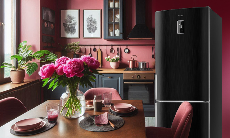 Черный холодильник