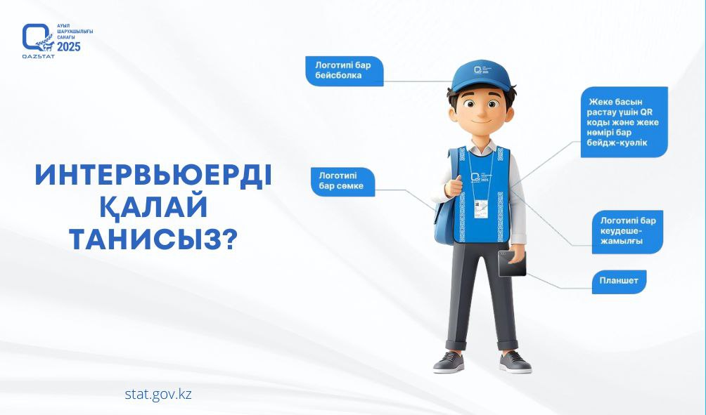 Ауыл шаруашылығы интервьюерлерін sanaq.gov.kz сайты немесе 1446 нөмірі арқылы тексеруге болады