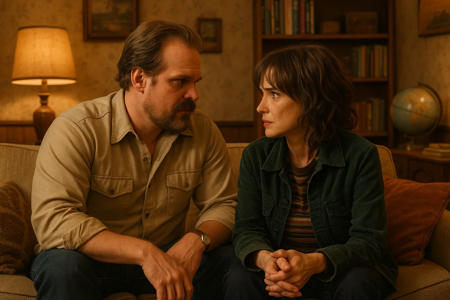 Джойс и шериф Хоппер