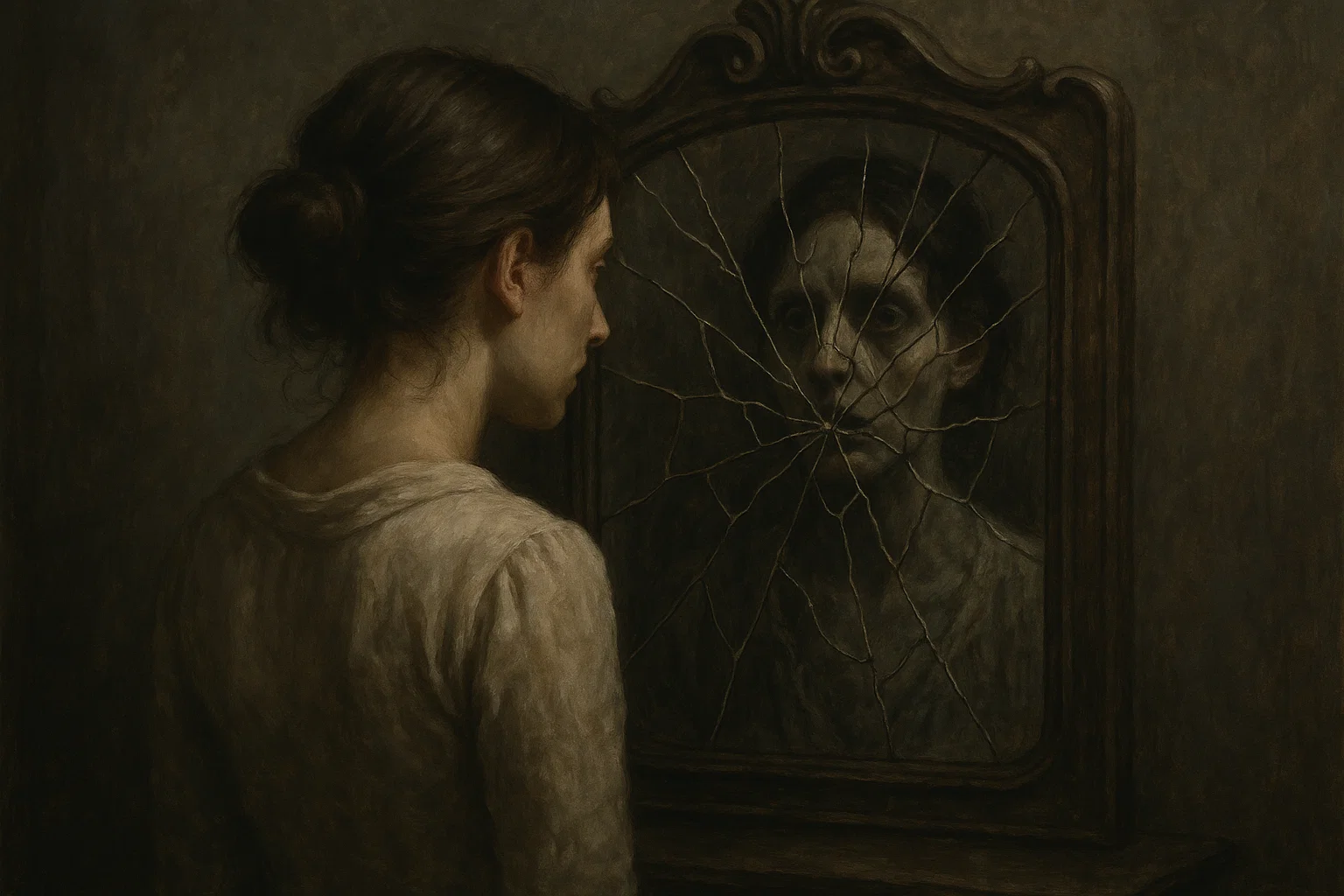 Женщина и ужас в зеркале