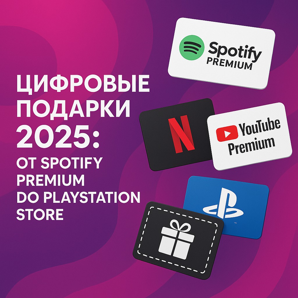 Цифровые подарки 2025: от Spotify Premium до PlayStation Store