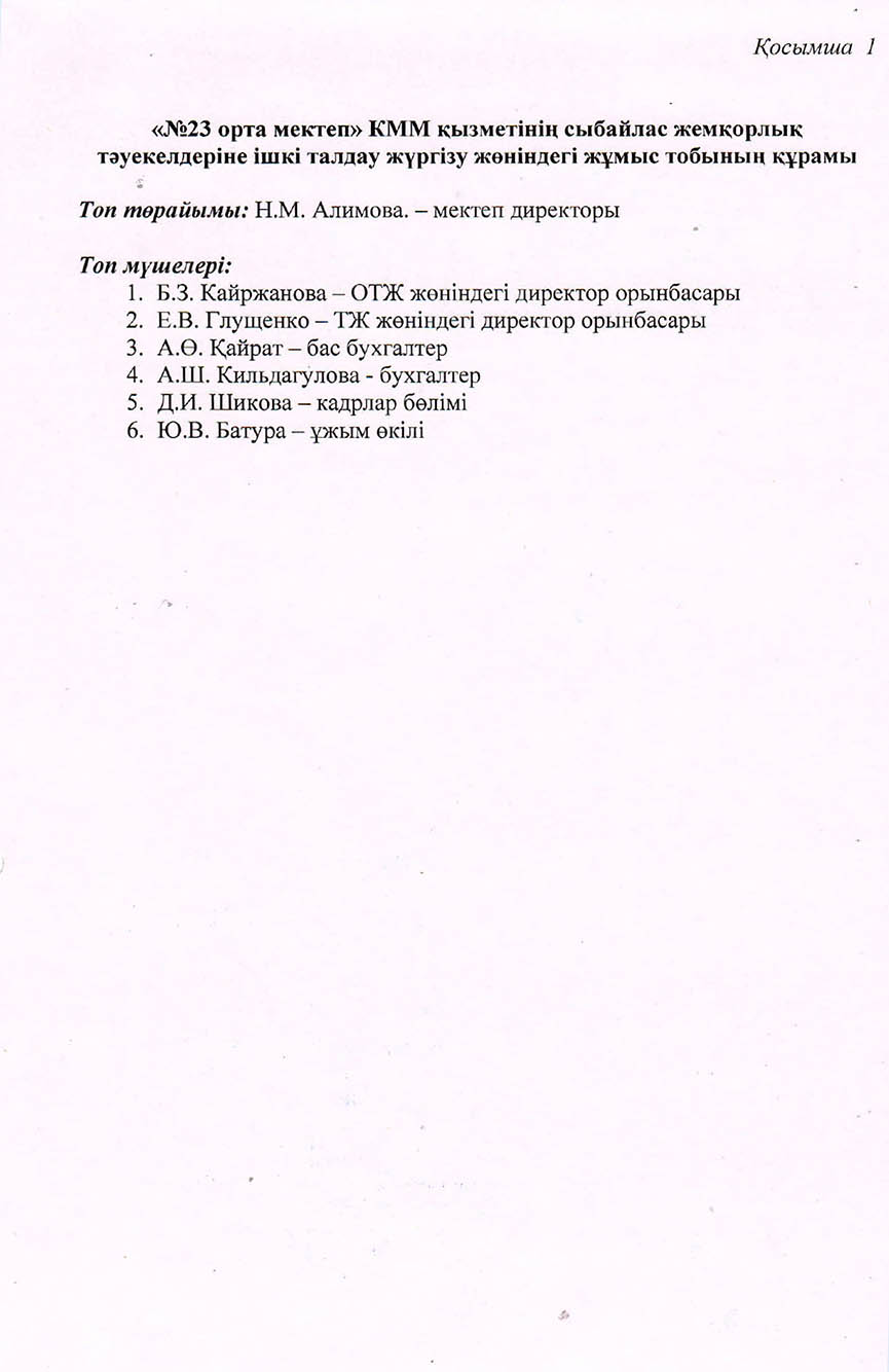 Приказ о проведении внутреннего анализа коррупционых рисков 2